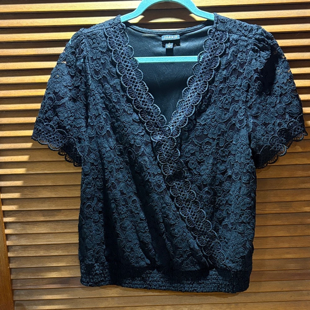 Torrid Elegant Black Lace Women's Top